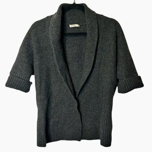N.Peal 100% Cashmere Charcoal Gray Cardigan Sweater Quiet Luxury Capsule Small